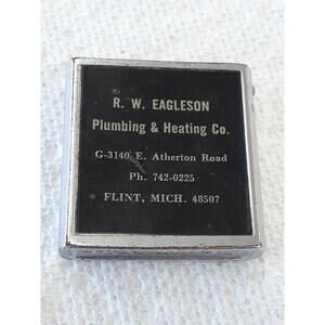 Antique Plumbing & Heating Vintage Barlow Advertising Pocket Tape Measure